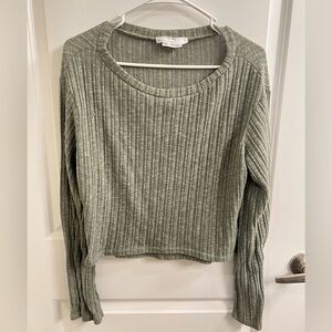 Urban Outfitters Urban Renewal Ribbed Olive Green Sweater Size Small